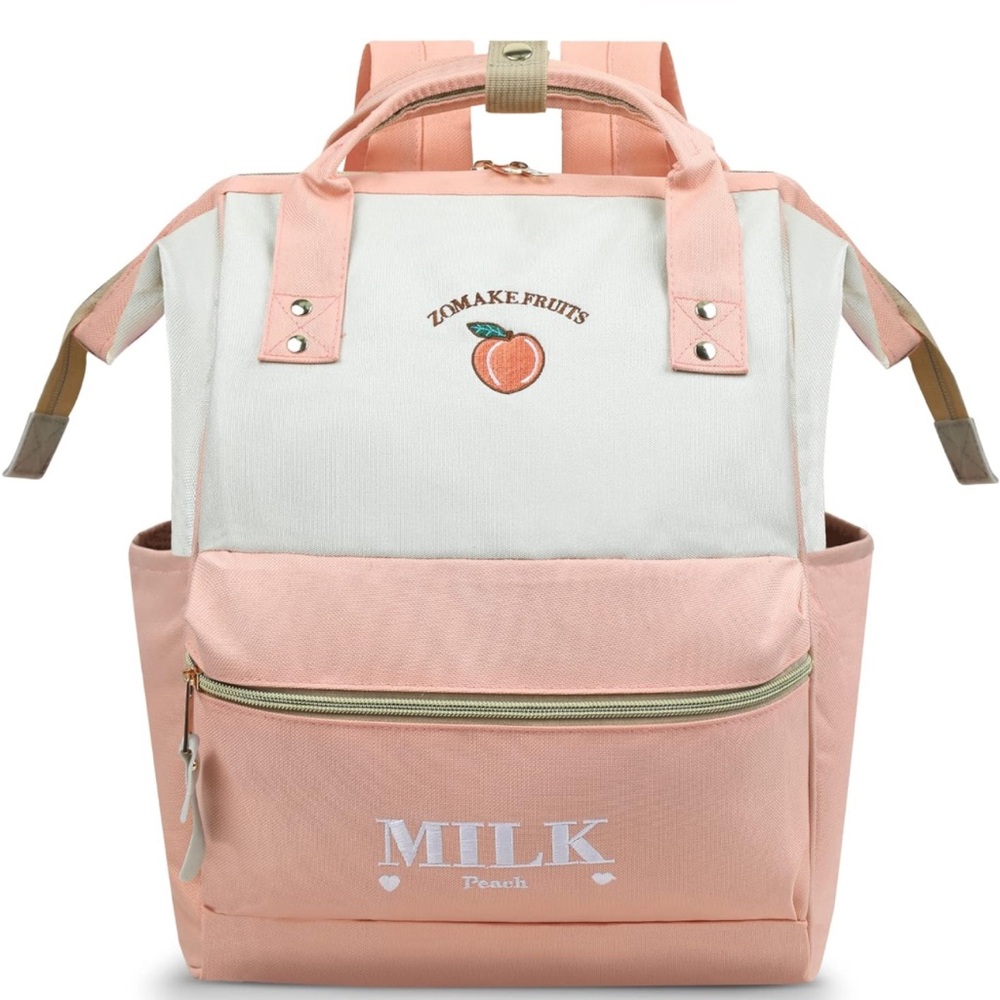 15.6 Inch Travel Laptop Backpack for Women Men - Anti Theft Water Resistan Peach